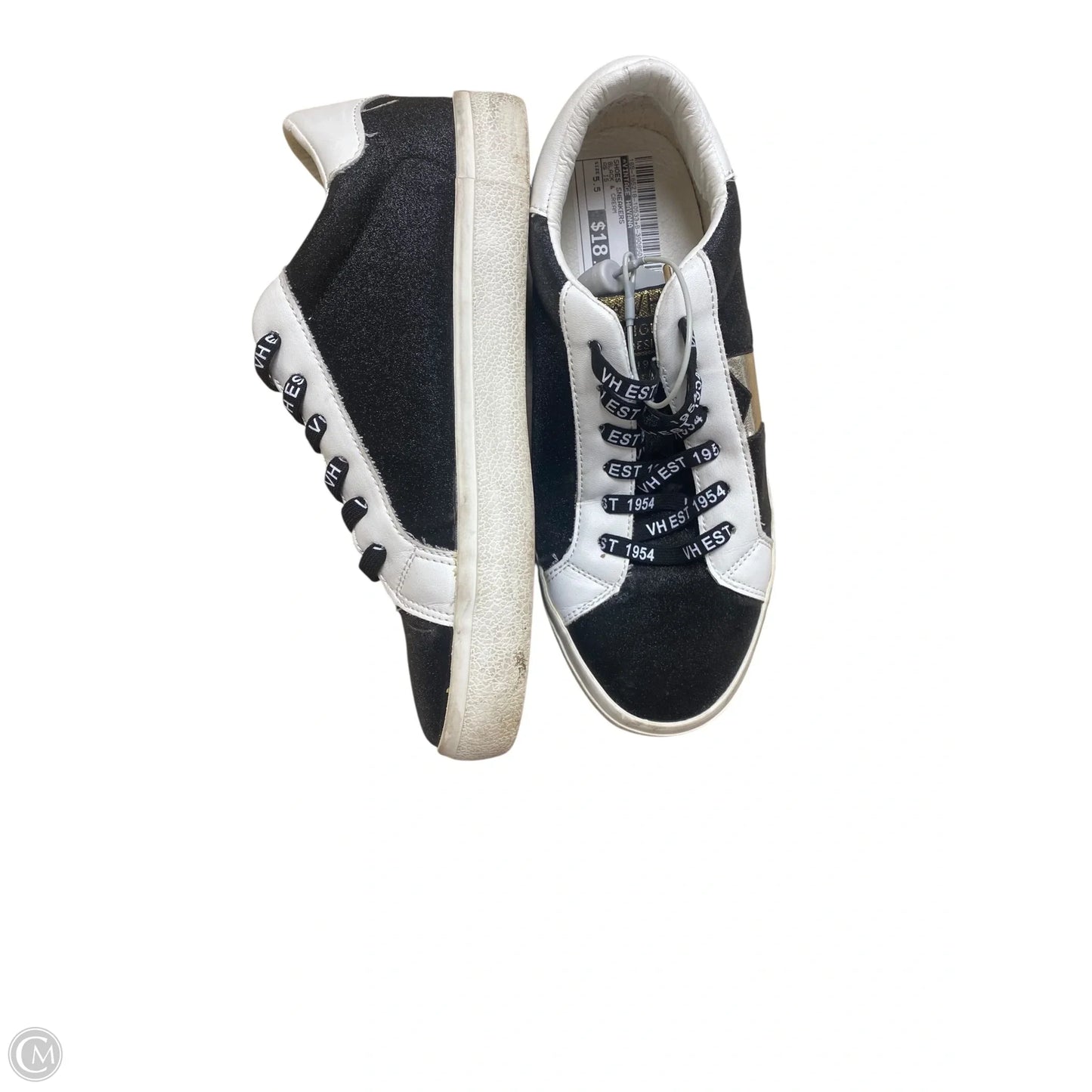 Shoes Sneakers By Vintage Havana In Black & Cream, Size: 5.5