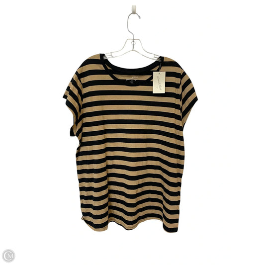 Top Short Sleeve Basic By Universal Thread In Striped Pattern, Size: 2x
