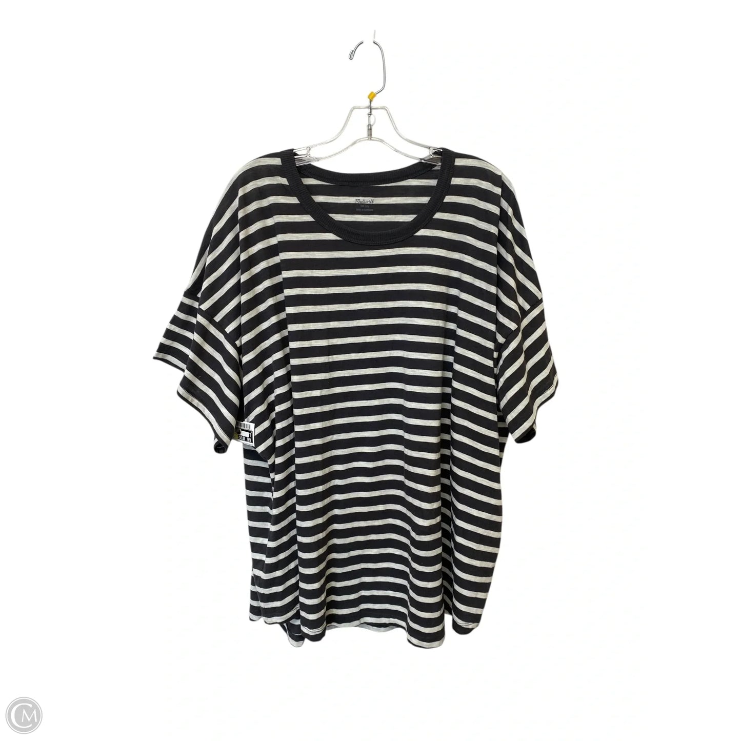 Top Short Sleeve Basic By Madewell In Striped Pattern, Size: 3x