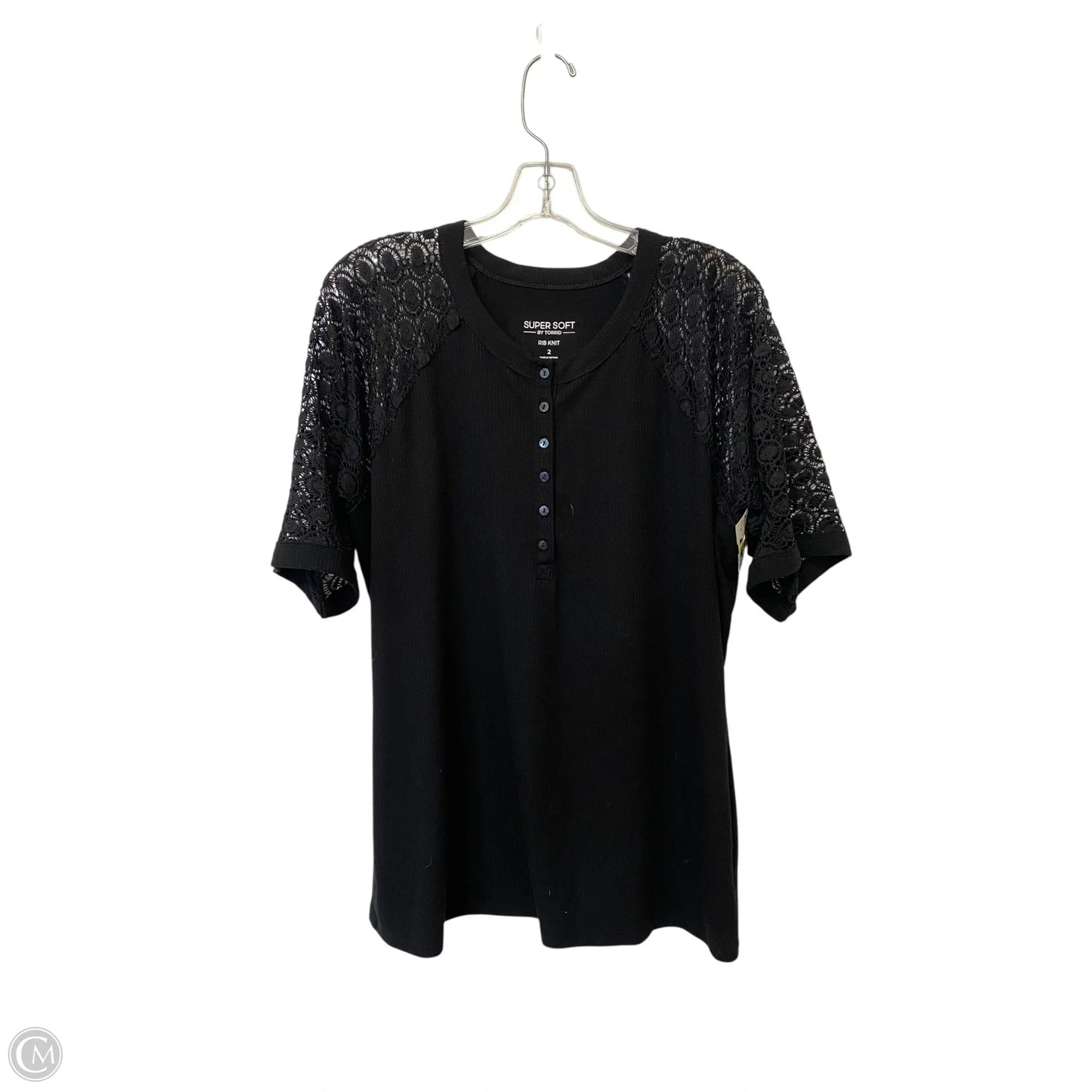 Top Short Sleeve By Torrid In Black, Size: 2x