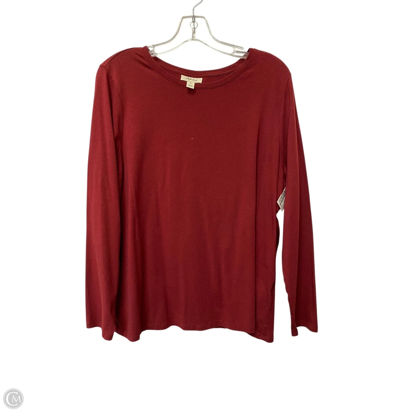 Top Long Sleeve Basic By Style And Company In Red, Size: 1x