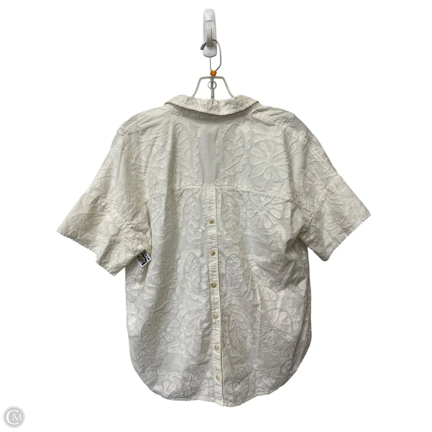 Top Short Sleeve By Anthropologie In White, Size: S