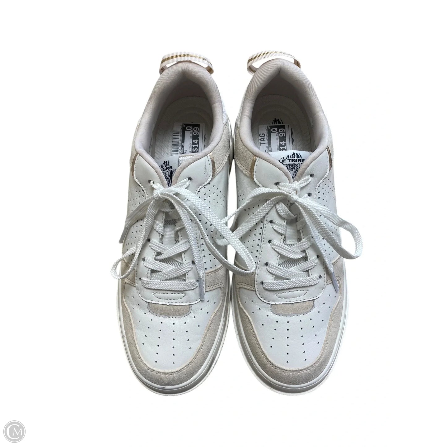 Shoes Sneakers By Clothes Mentor In Cream & White, Size: 9.5
