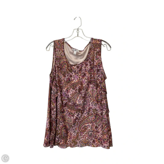 Top Sleeveless By Roz And Ali In Multi-colored, Size: 1x