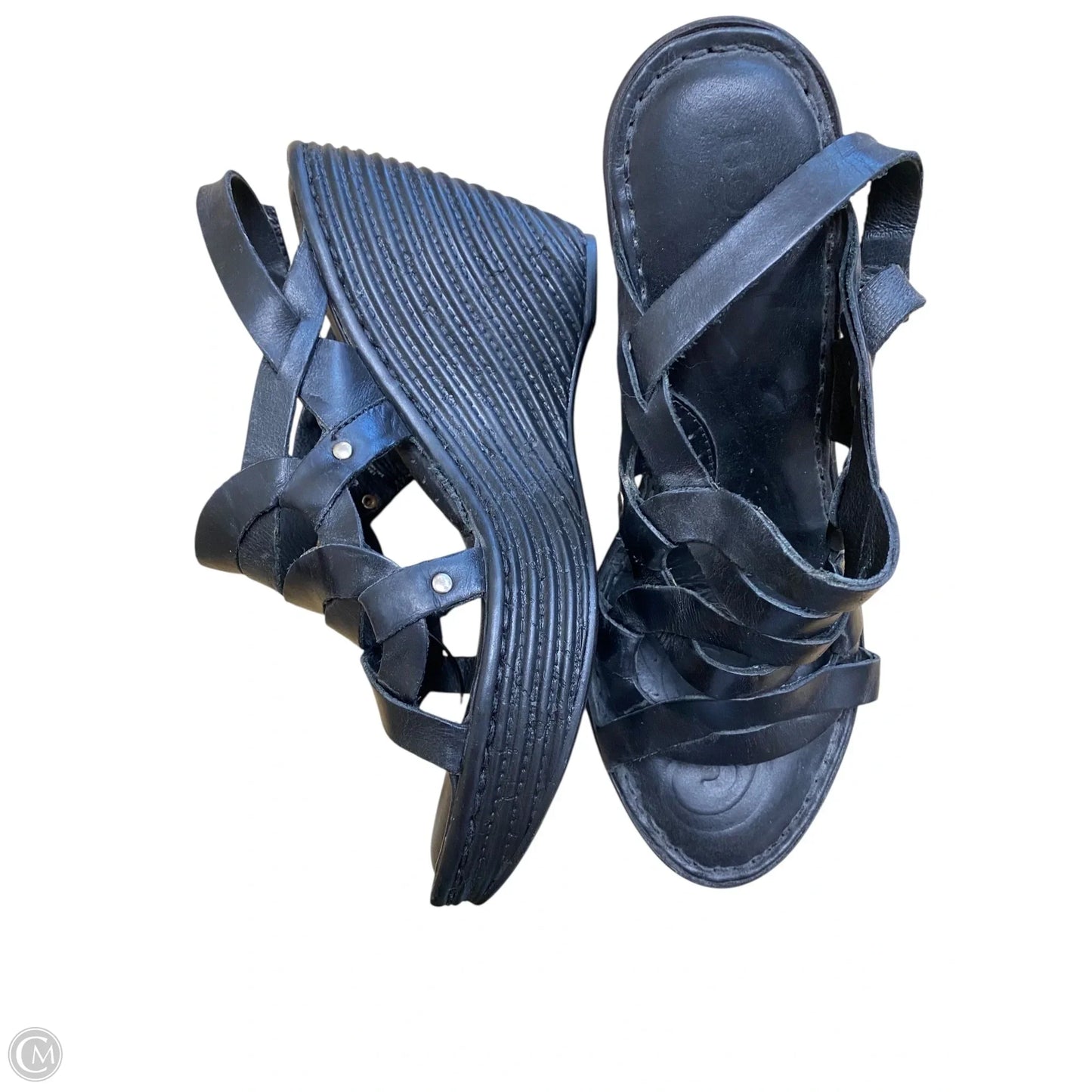 Shoes Heels Wedge By Born In Black, Size: 9
