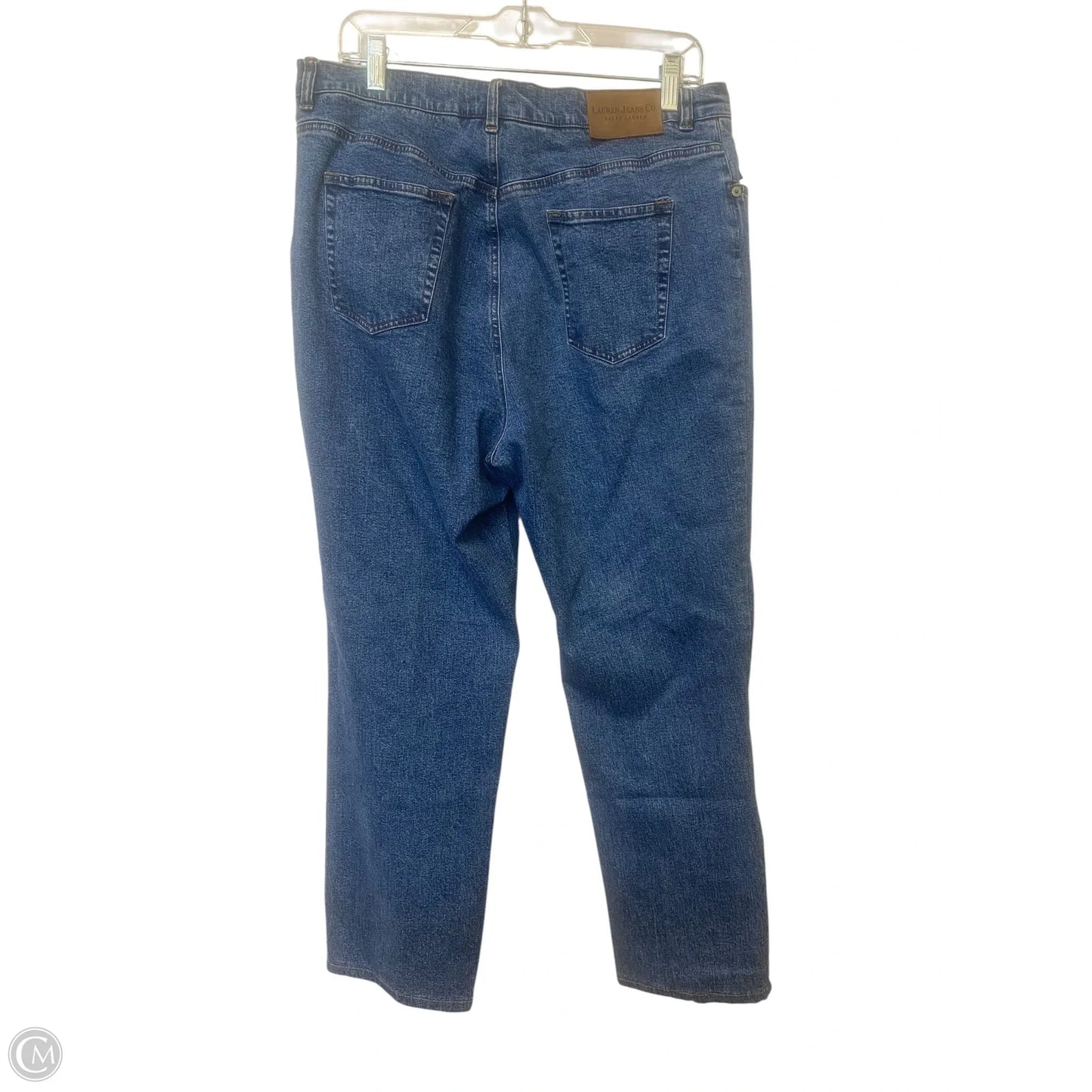 Jeans Straight By Lauren By Ralph Lauren In Blue Denim, Size: 16