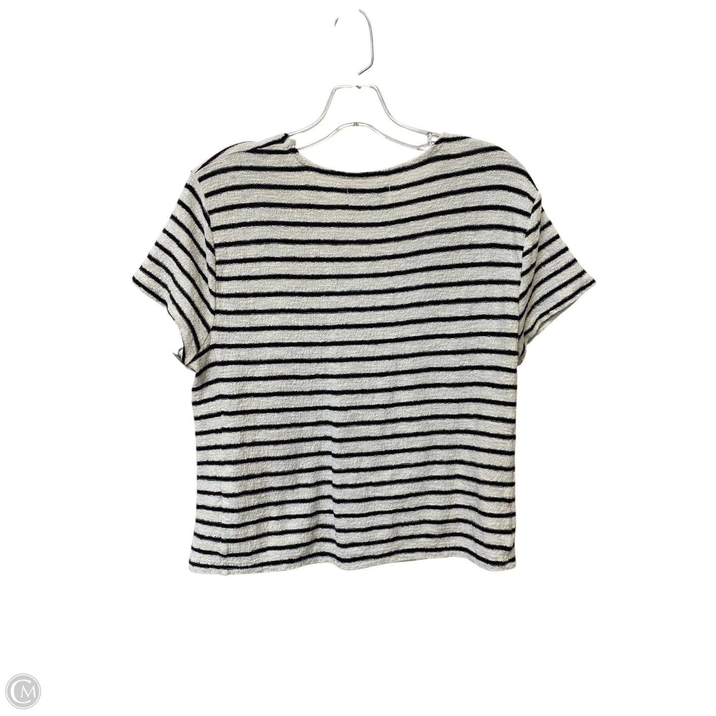 Top Short Sleeve By Madewell In Striped Pattern, Size: M