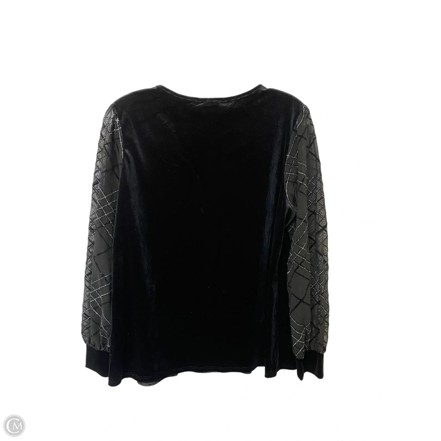Top Long Sleeve By Perseption Concept In Black, Size: S
