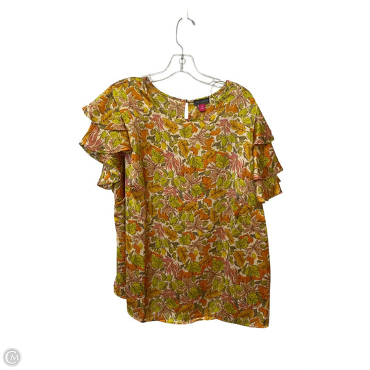 Top Short Sleeve By Vince Camuto In Floral Print, Size: 1x