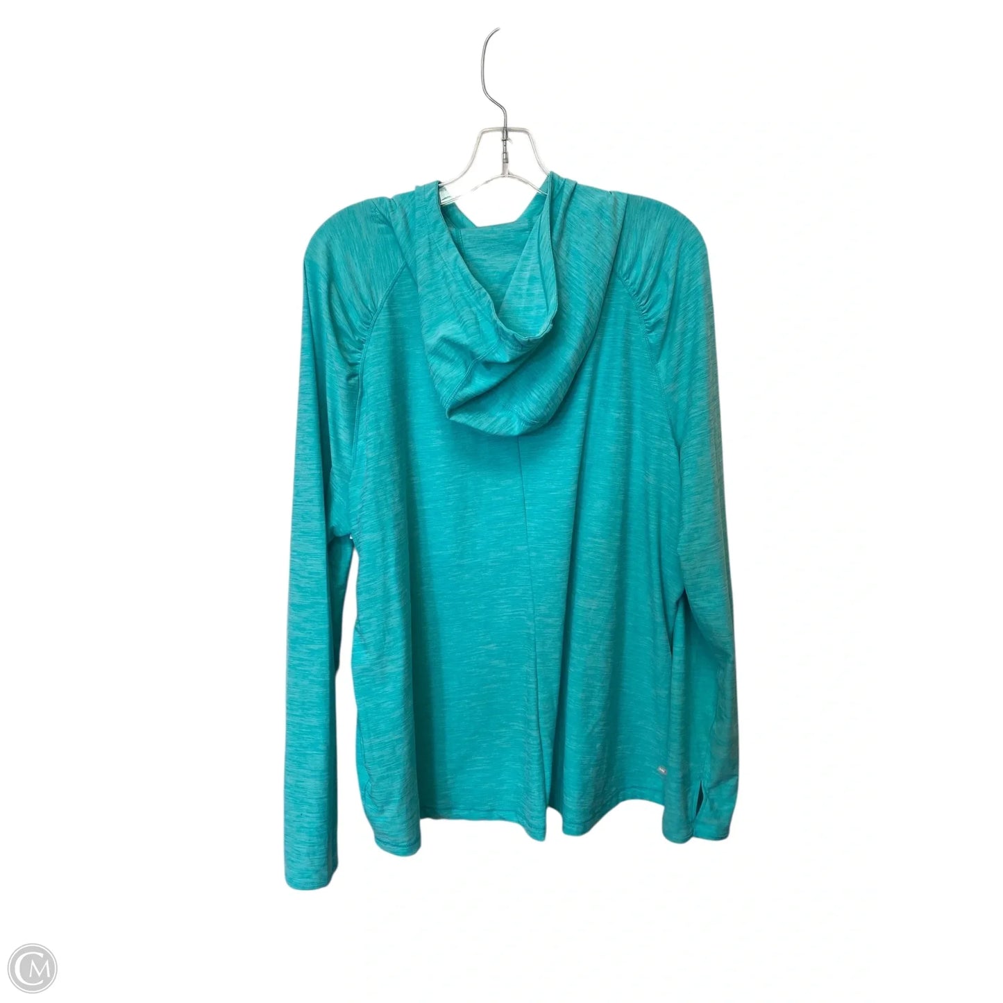 Athletic Top Long Sleeve Hoodie By Danskin In Blue, Size: Xxl