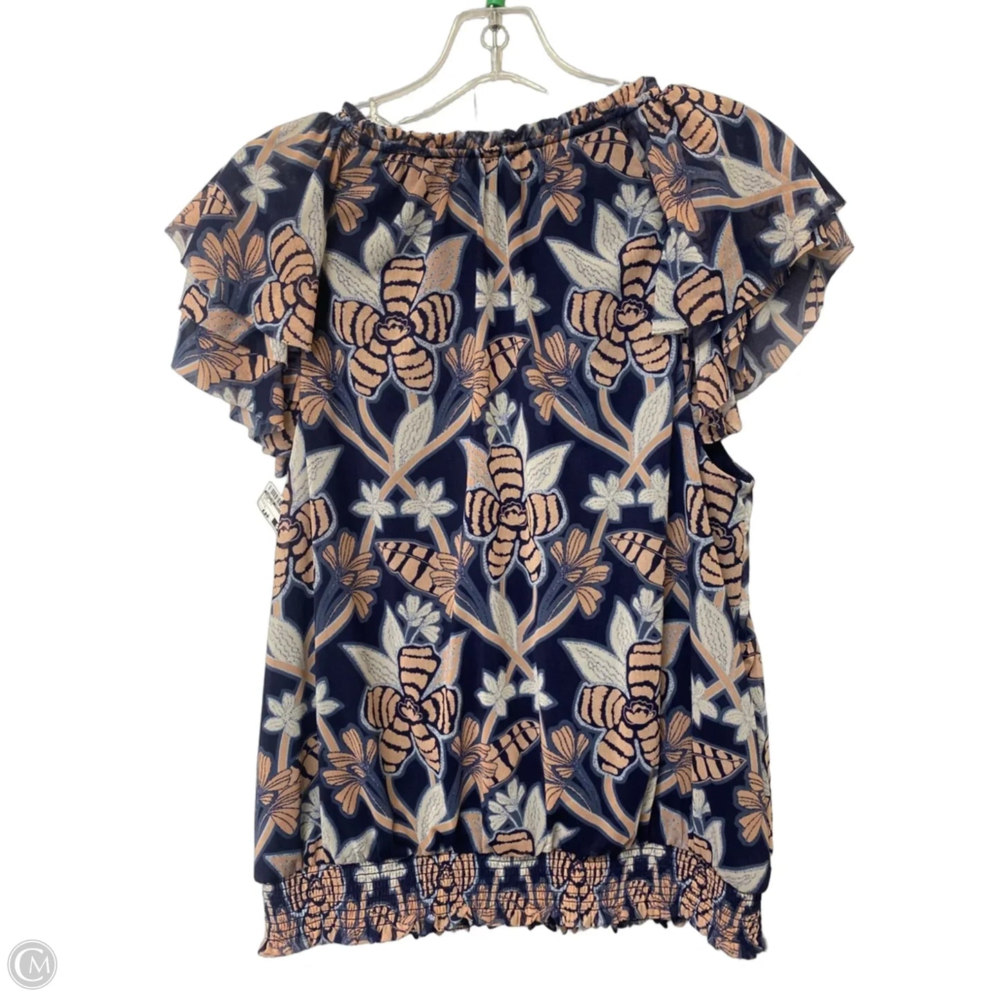 Top Short Sleeve By White House Black Market In Navy, Size: L