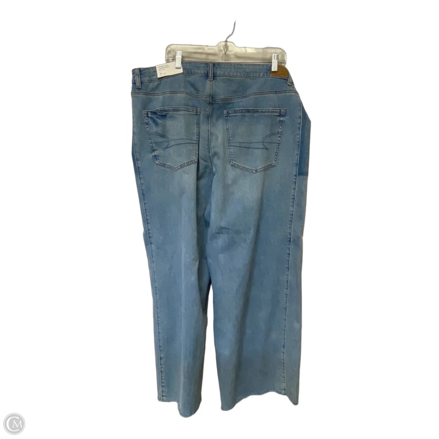 Jeans Wide Leg By American Eagle In Blue Denim, Size: 18