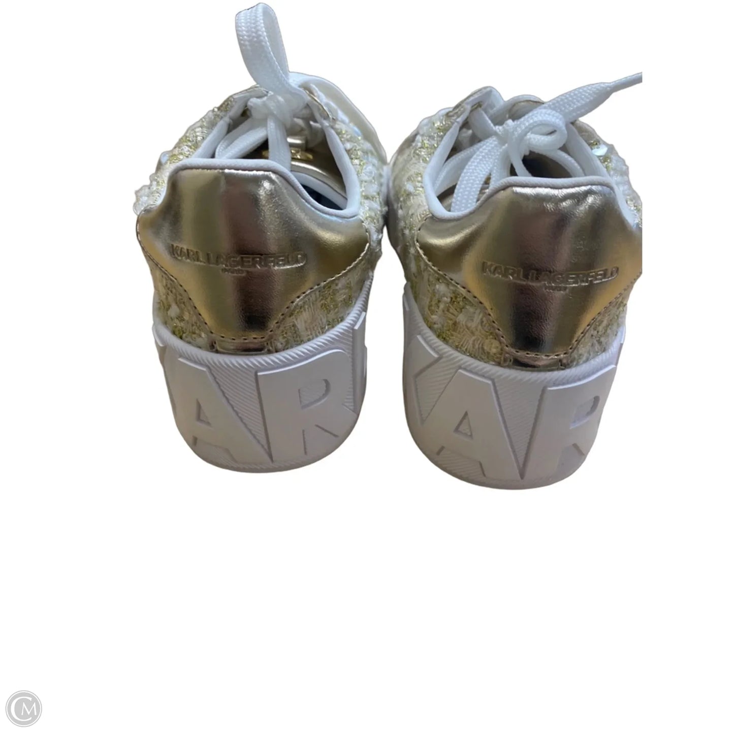 Shoes Designer By Karl Lagerfeld In Gold, Size: 7