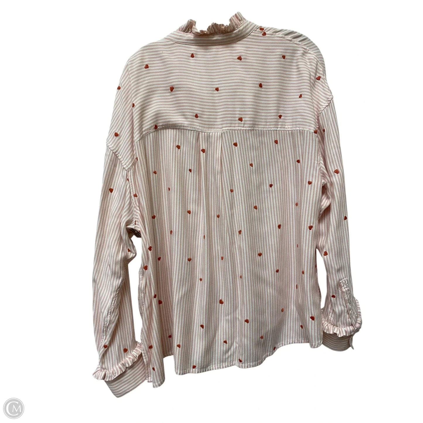 Top Long Sleeve By Time And Tru In Striped Pattern, Size: Xl