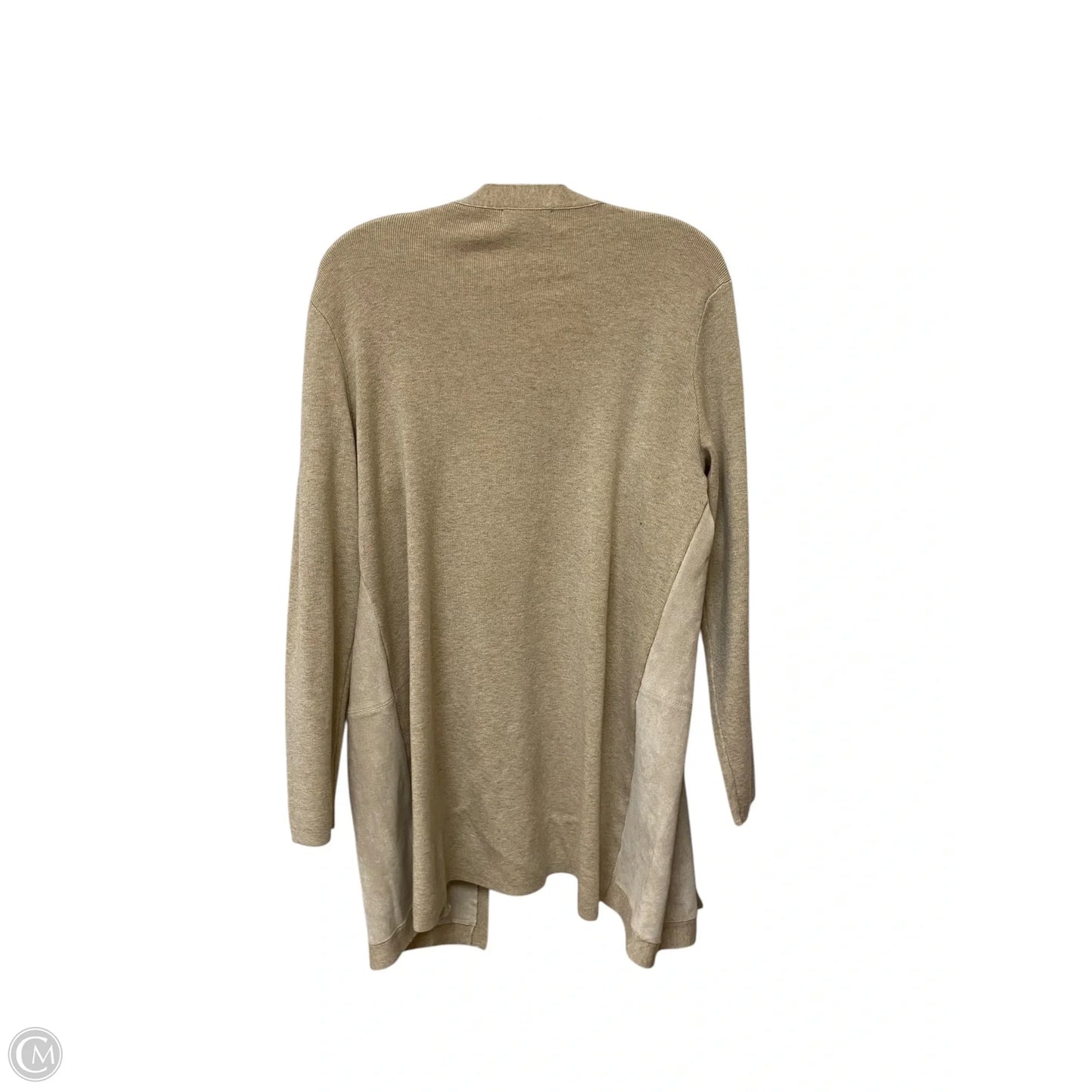 Sweater Cardigan By Calvin Klein In Tan, Size: L