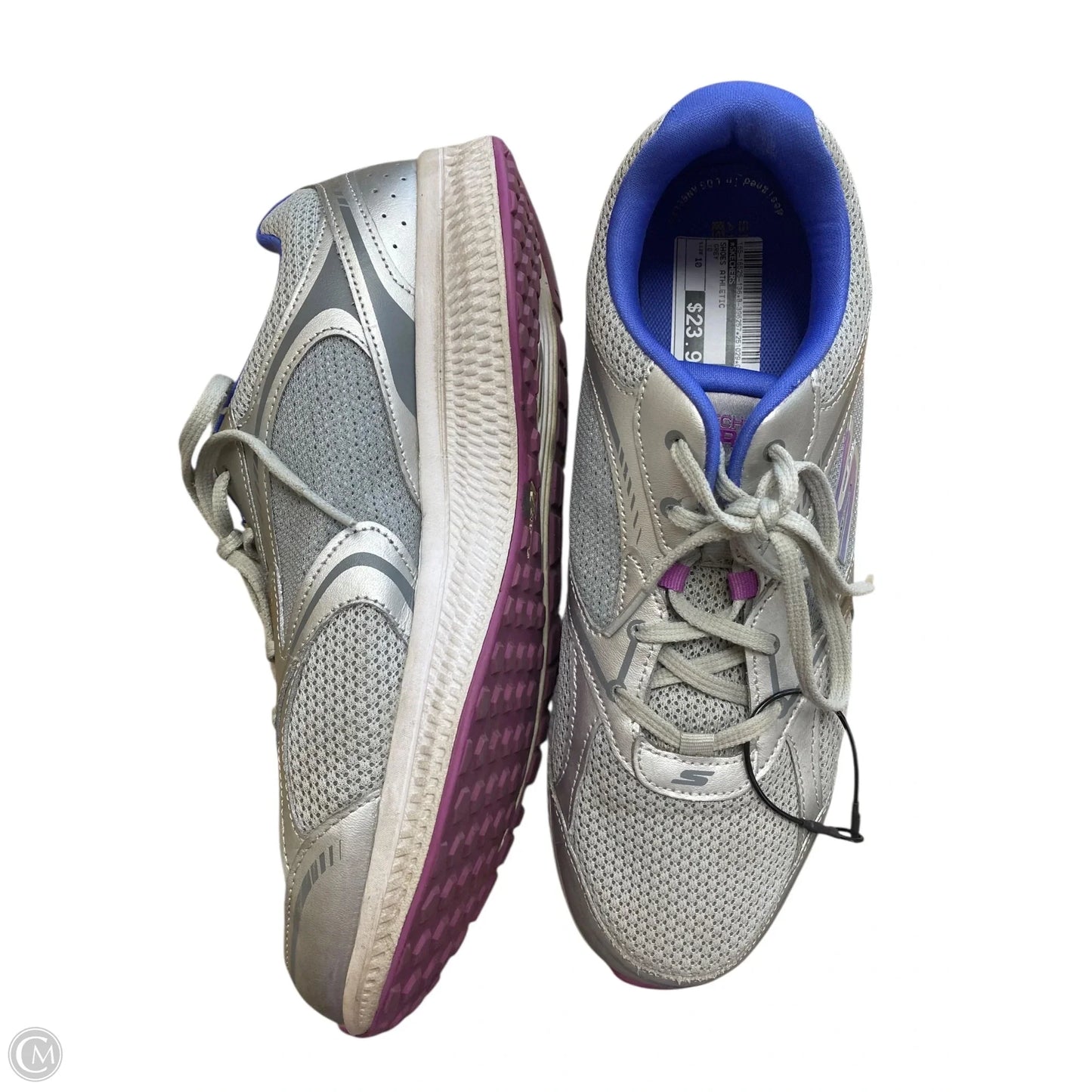 Shoes Athletic By Skechers In Grey, Size: 10