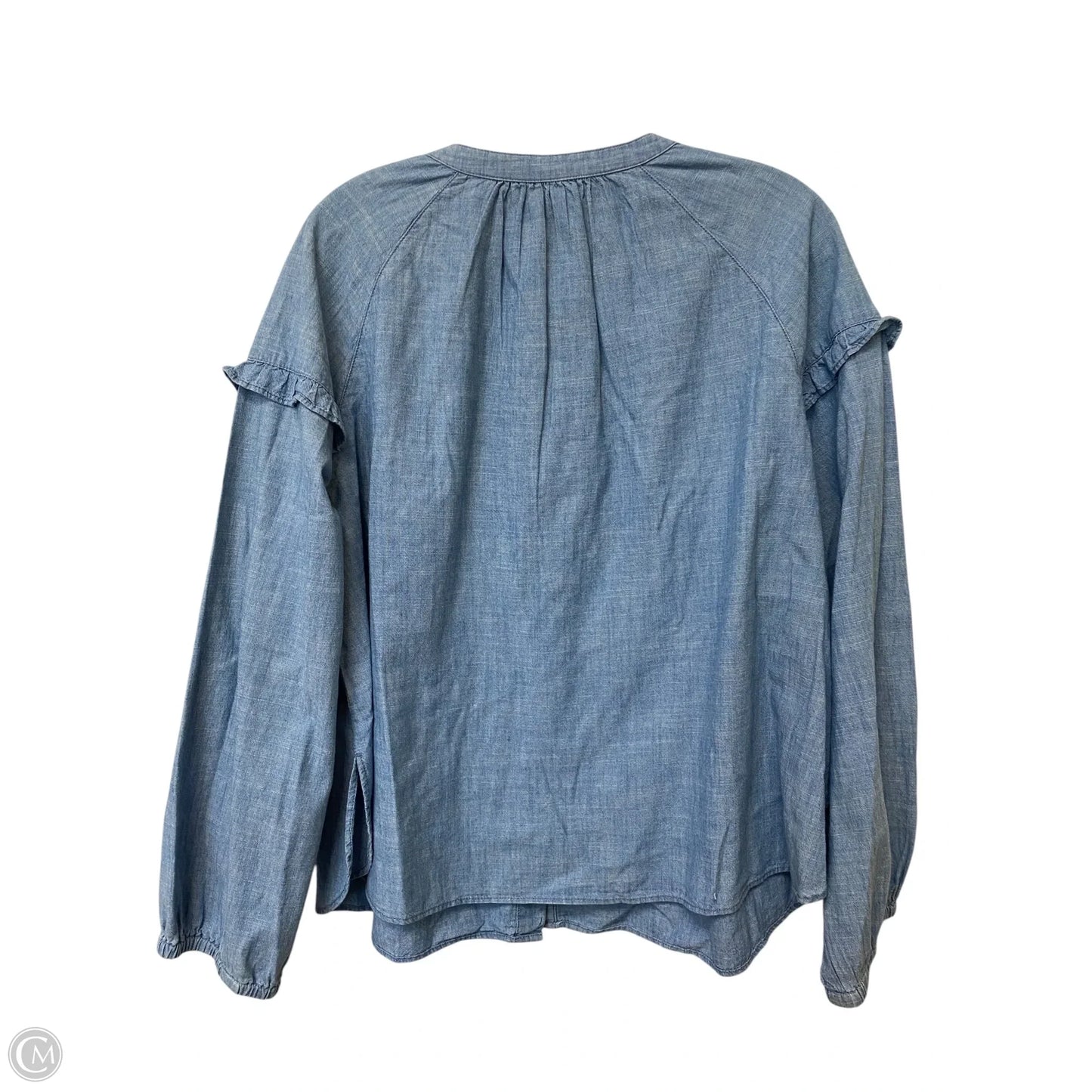Top Long Sleeve By Madewell In Blue, Size: L