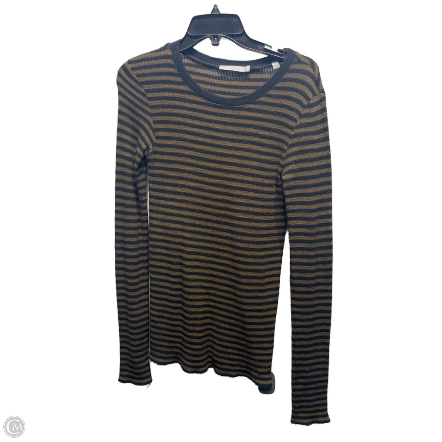 Top Long Sleeve By Vince In Black & Green, Size: M
