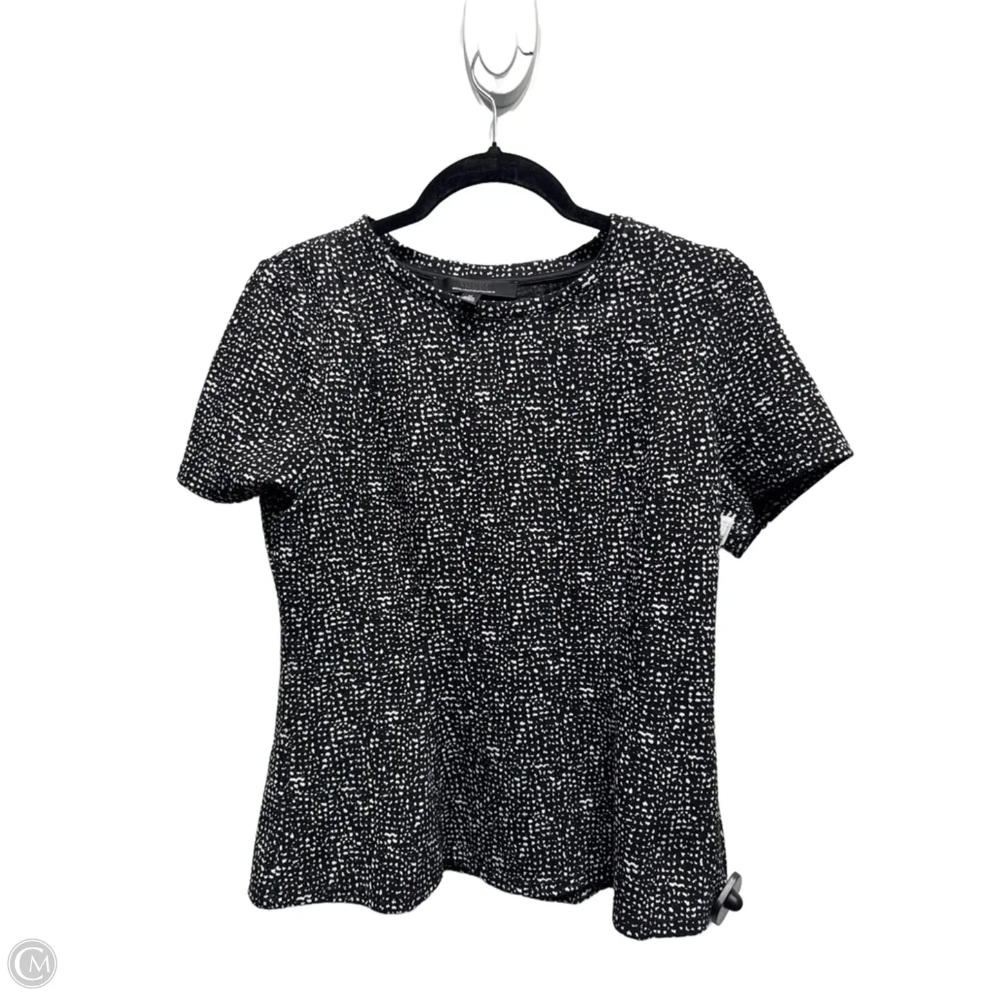 Top Short Sleeve By White House Black Market In Black & White, Size: M