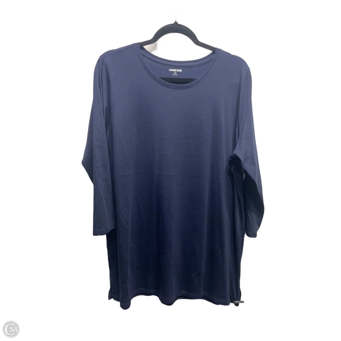 Top Long Sleeve Basic By Lands End In Navy, Size: L