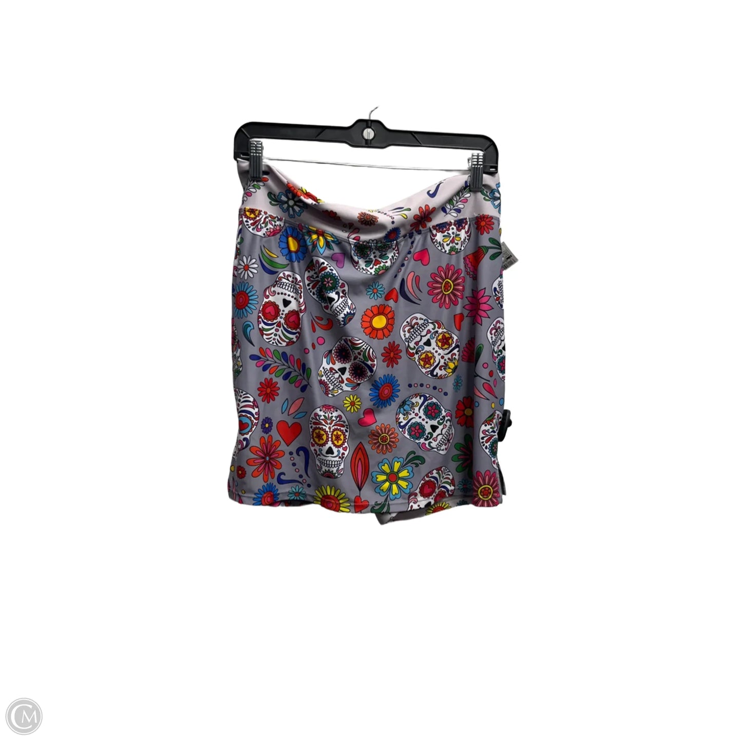 Skort By Clothes Mentor In Grey & Pink, Size: Xl