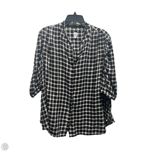 Top Short Sleeve By Gap In Black & White, Size: Xxl