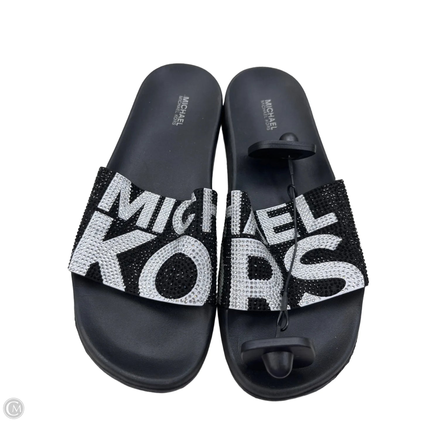 Sandals Flats By Michael By Michael Kors In Black & White, Size: 9