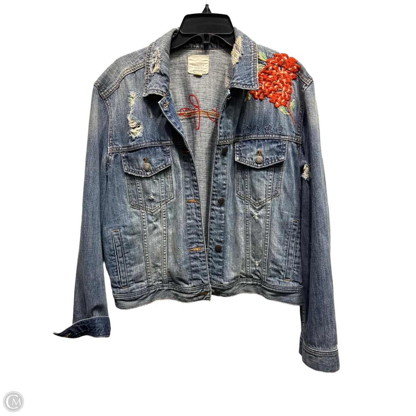 Jacket Denim By American Eagle In Blue Denim, Size: L