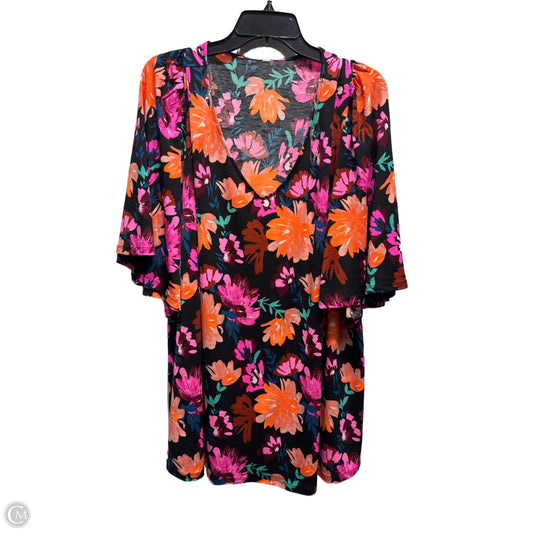 Top Short Sleeve By dear scarlett  In Black & Pink, Size: 3x