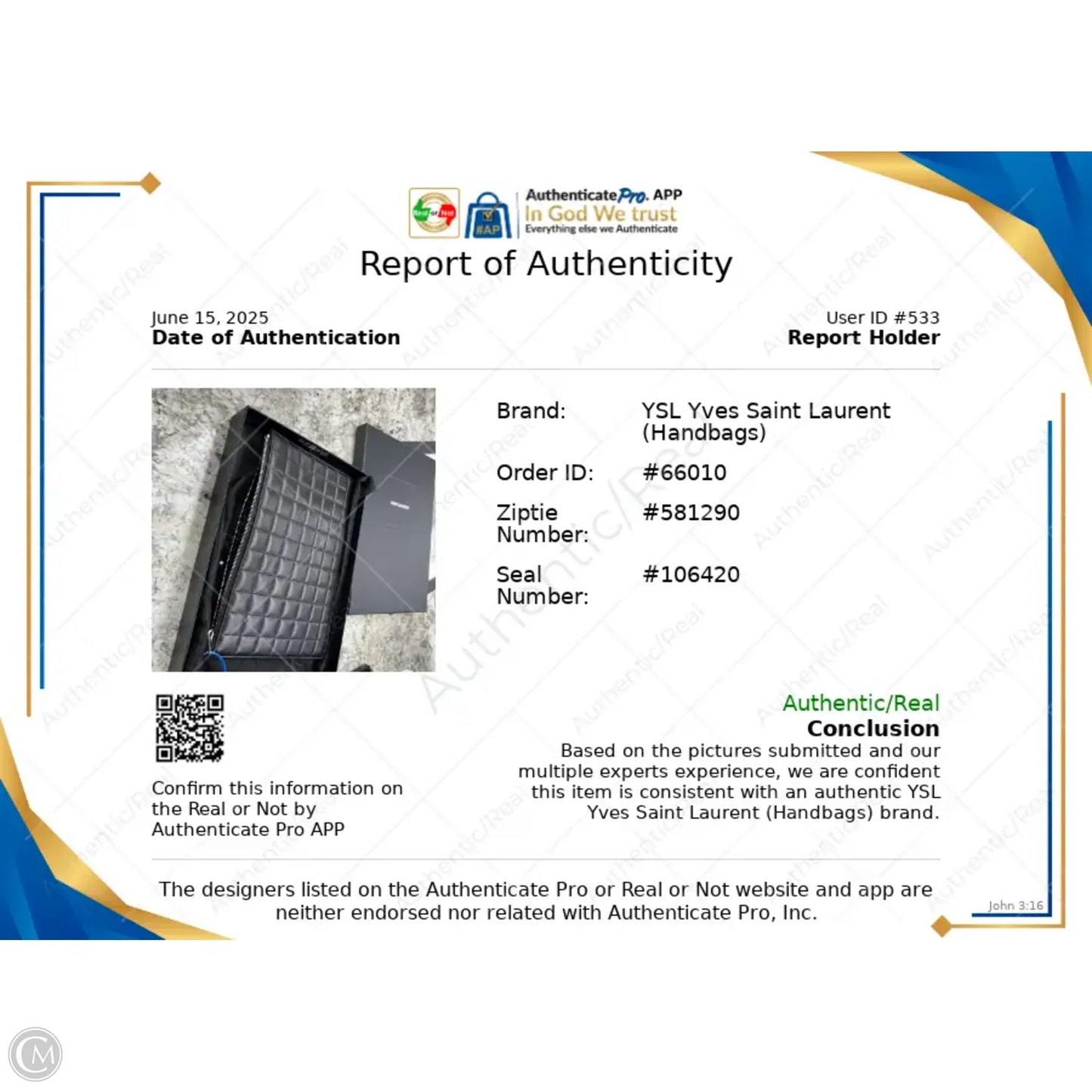 Clutch Luxury Designer By Yves Saint Laurent, Size: Large