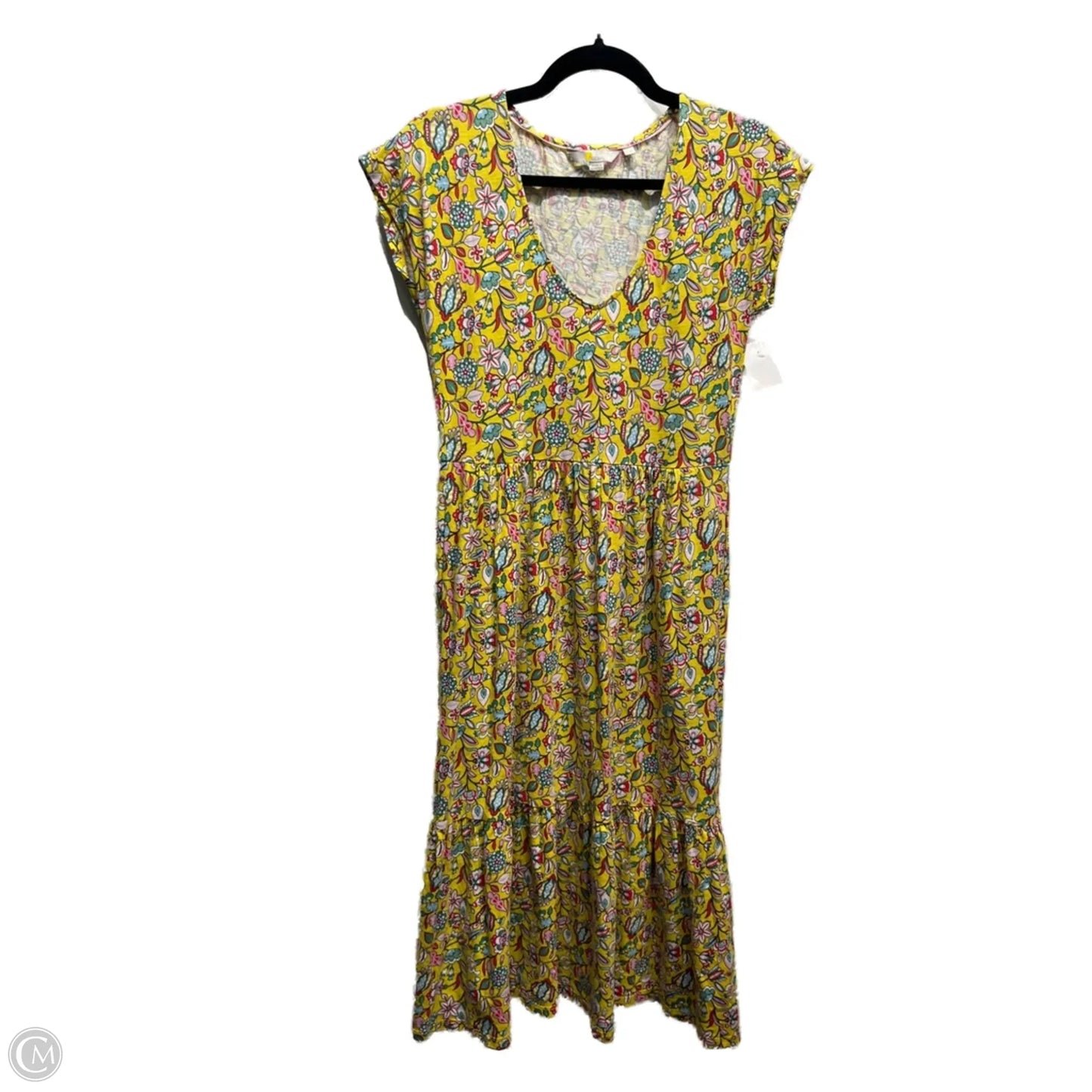 Dress Casual Midi By Boden In Red & Yellow, Size: 2