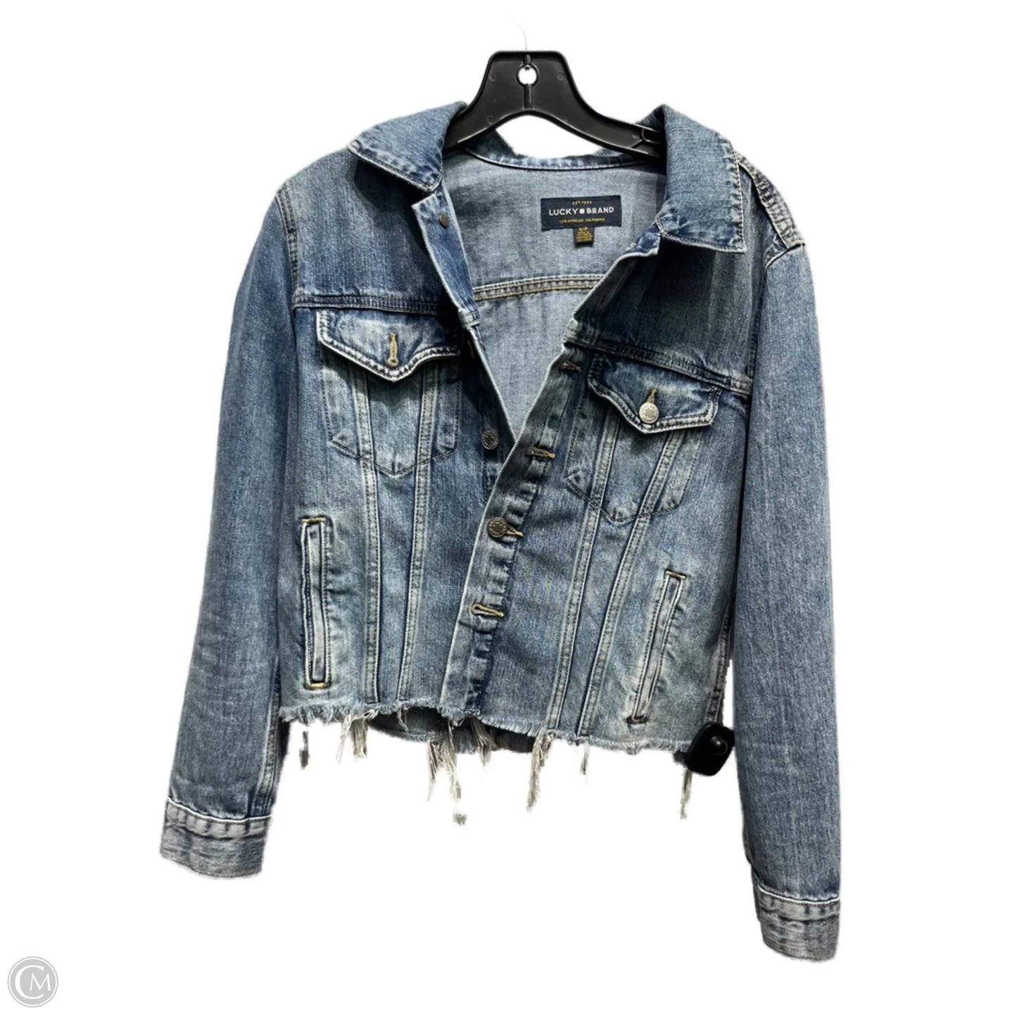 Jacket Denim By Lucky Brand In Blue Denim, Size: S