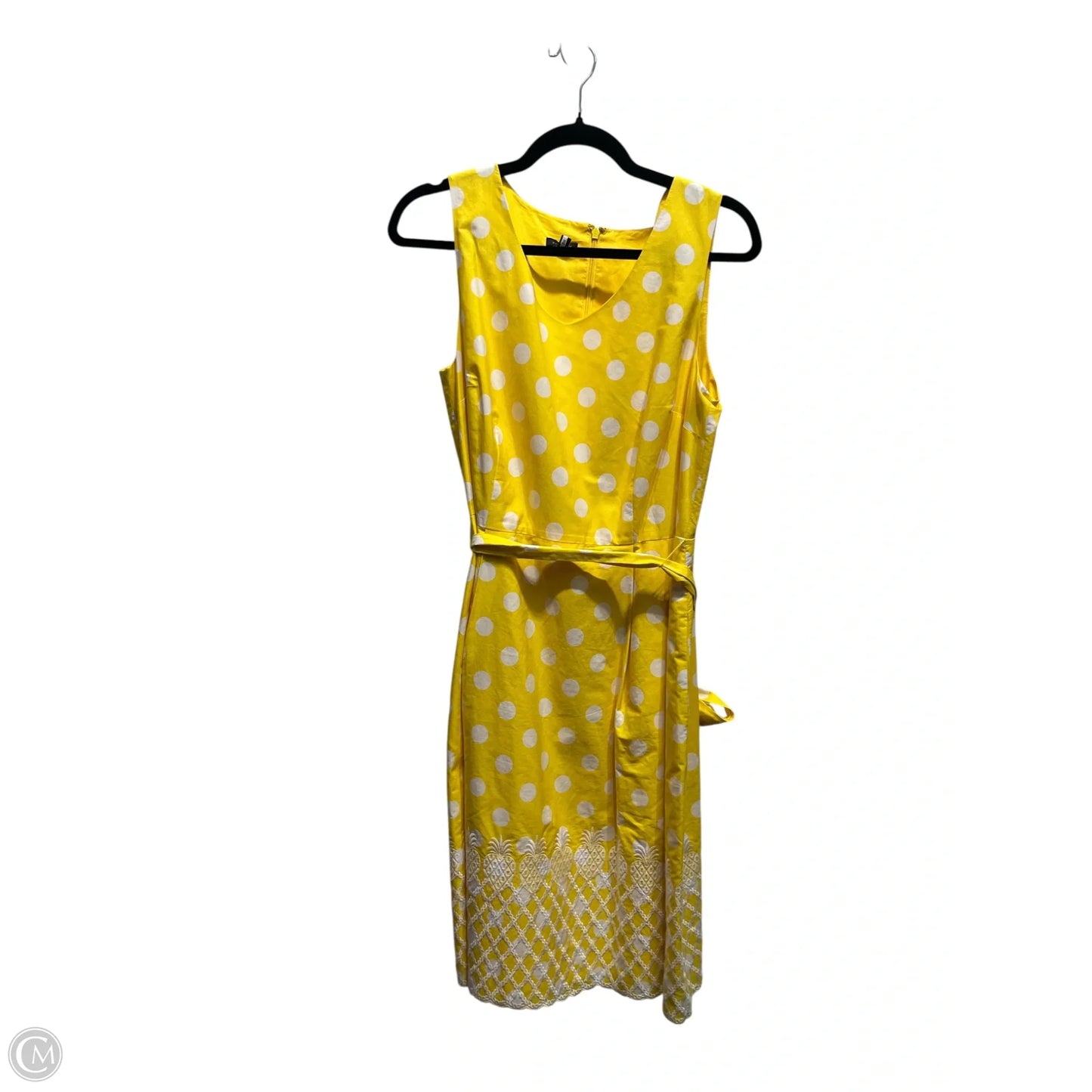 Dress Work By Talbots In White & Yellow, Size: 10