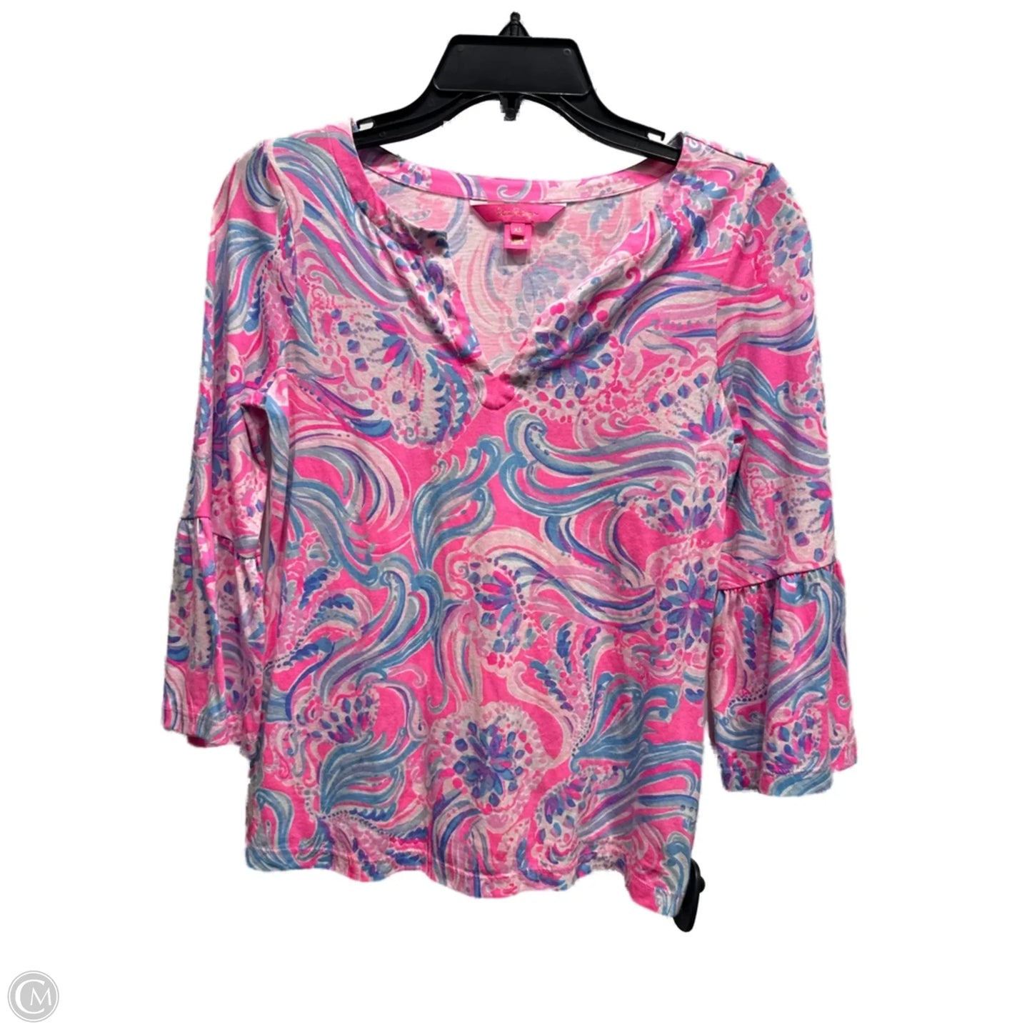 Top Long Sleeve Designer By Lilly Pulitzer In Pink & Purple, Size: Xs