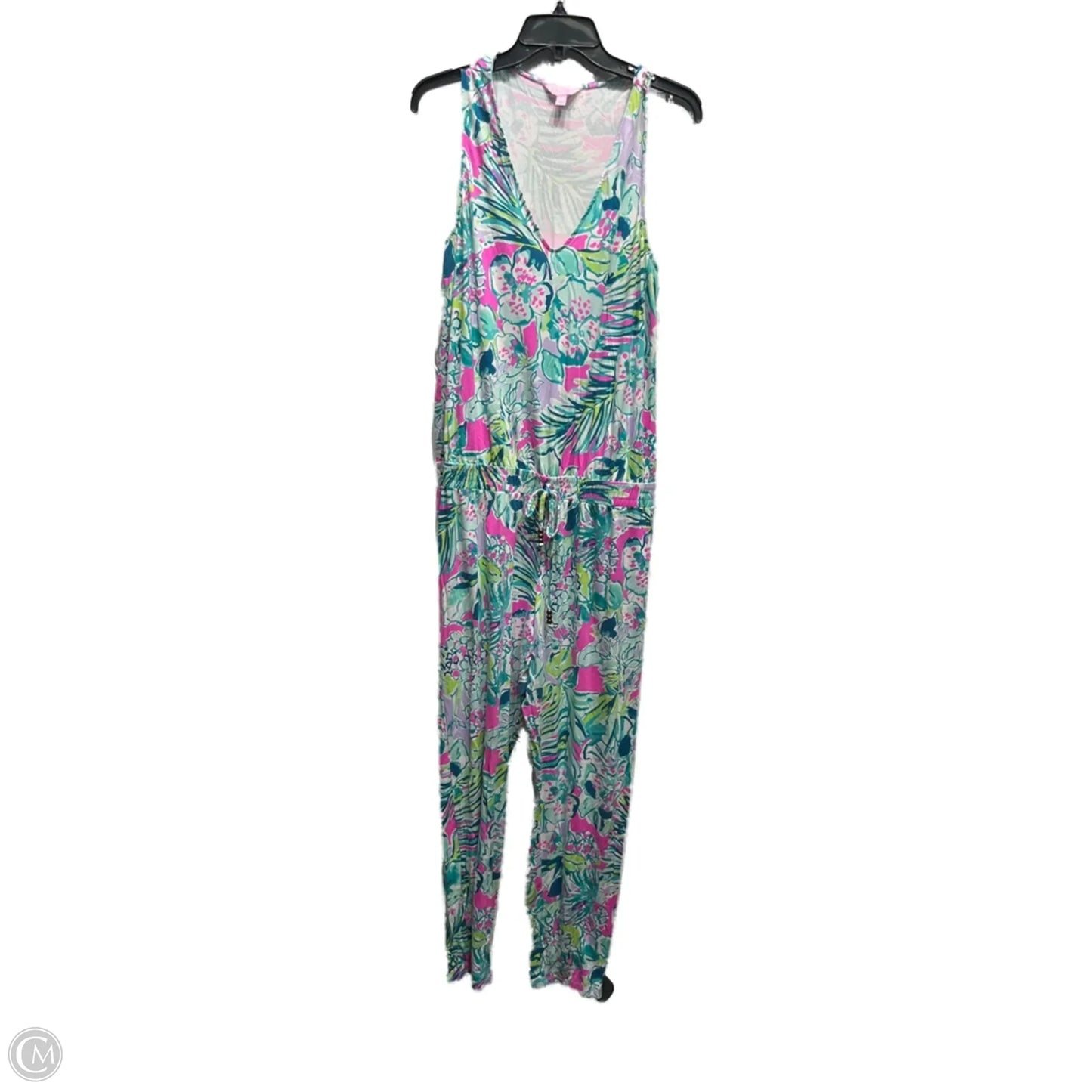 Jumpsuit Designer By Lilly Pulitzer In Green & Pink, Size: L