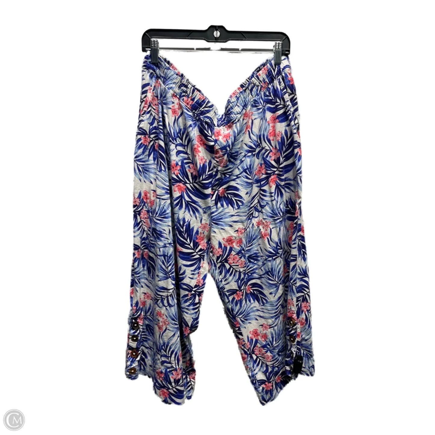 Capris By Caribbean Joe In Blue & Red, Size: Xxl