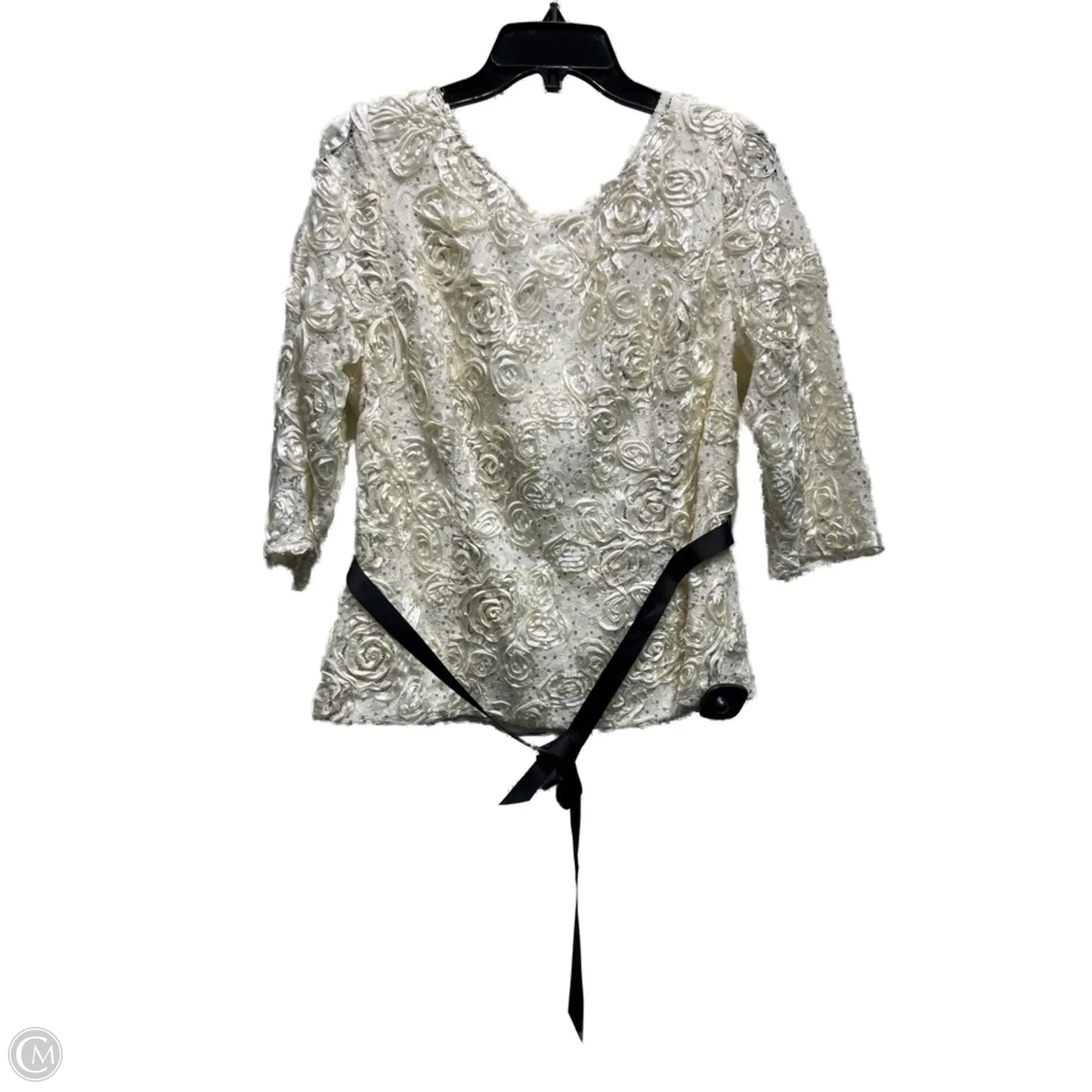 Blouse Long Sleeve By Alex Evenings In Gold, Size: Xl