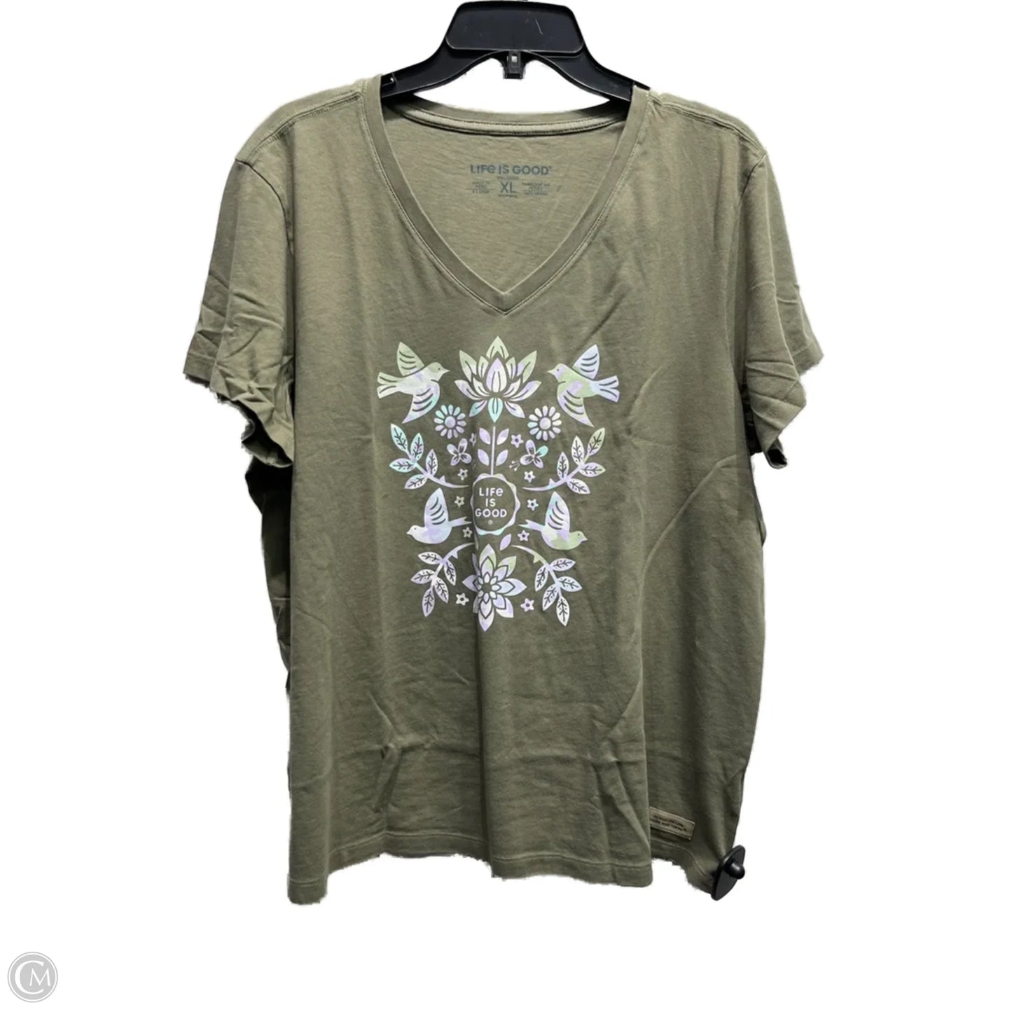 Top Short Sleeve Basic By Life Is Good In Green & Purple, Size: Xl
