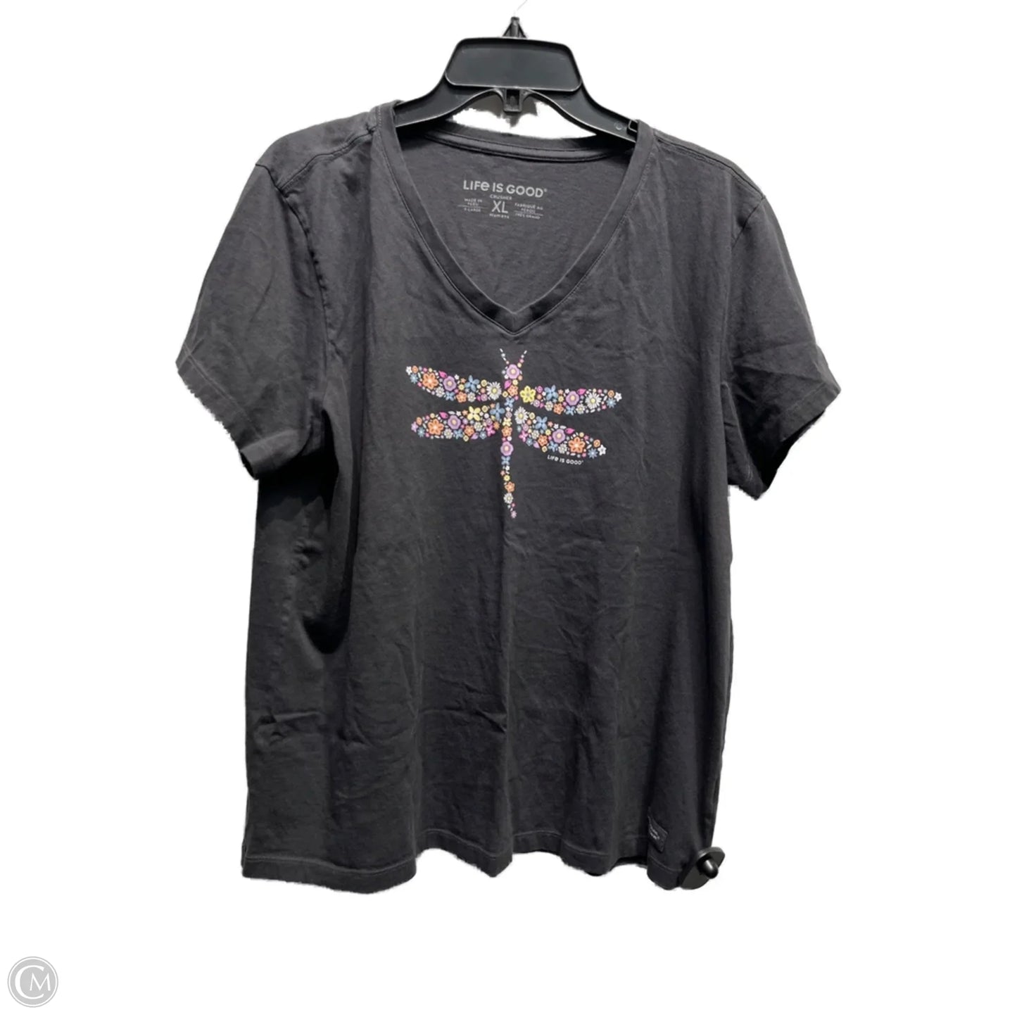 Top Short Sleeve Basic By Life Is Good In Grey & Purple, Size: Xl