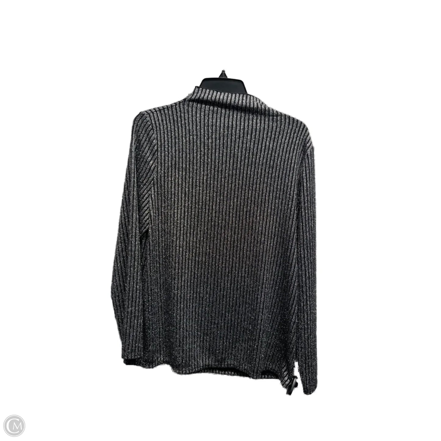 Top Long Sleeve By Alfani In Black & Silver, Size: Xl