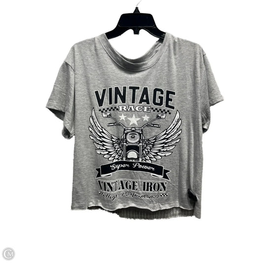 Top Short Sleeve By Clothes Mentor In Black & Grey, Size: 2x