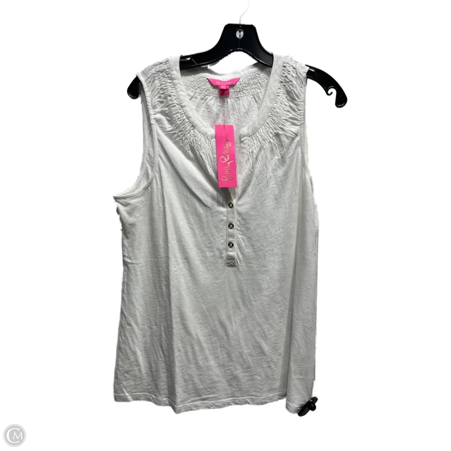 Top Sleeveless Designer By Lilly Pulitzer In White, Size: L