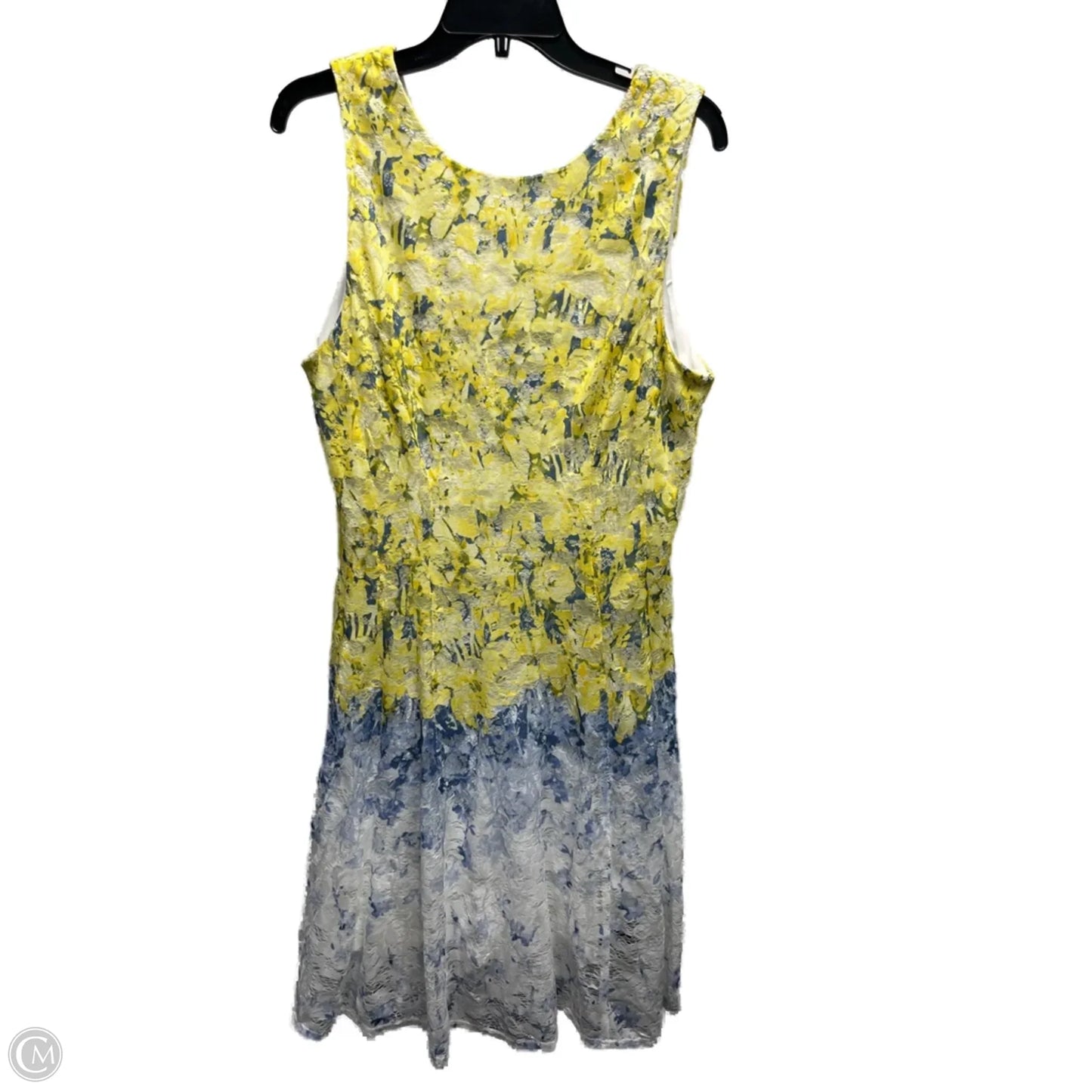 Dress Work By Gabby Skye In Blue & Yellow, Size: 16