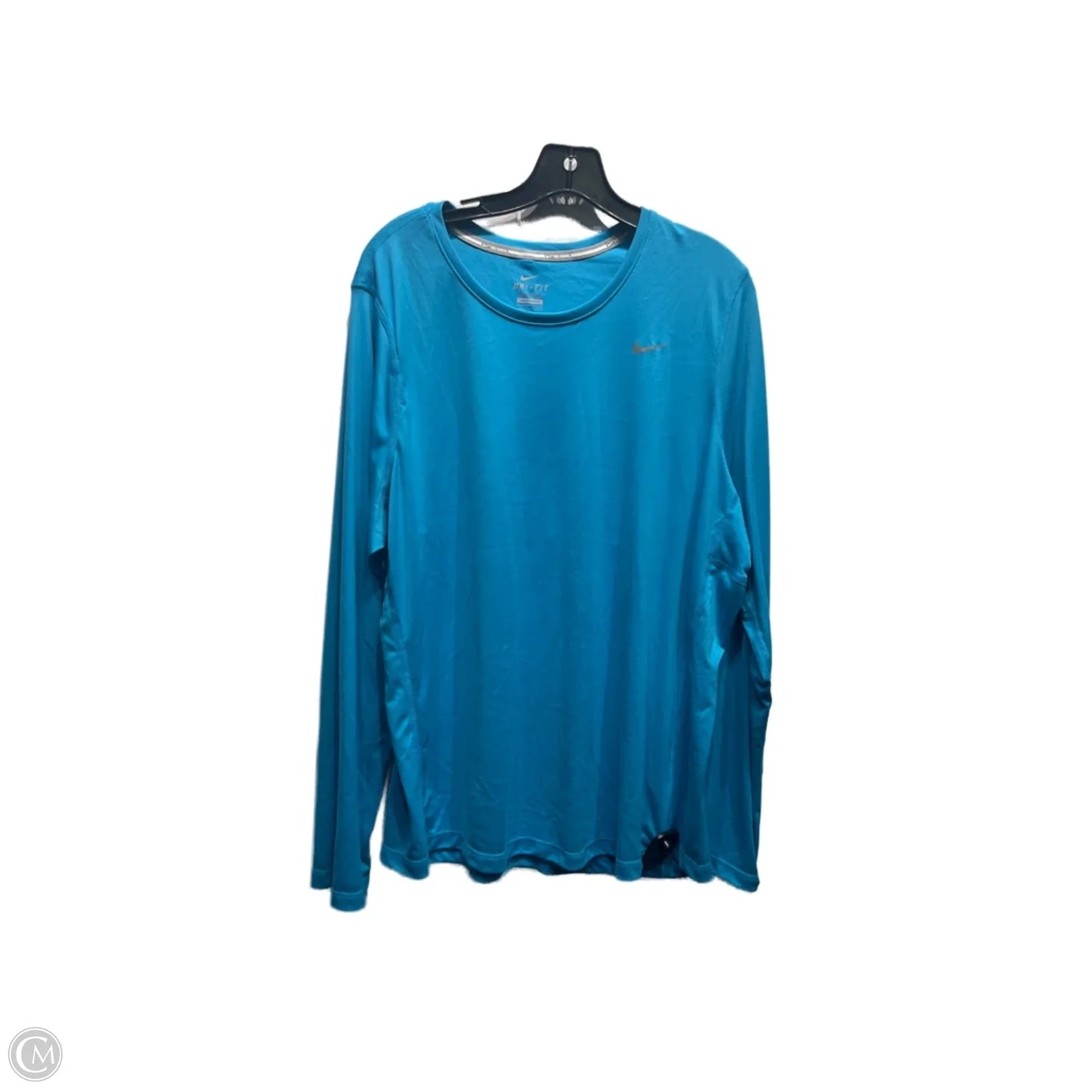 Athletic Top Long Sleeve Collar By Nike Apparel In Blue, Size: 1x
