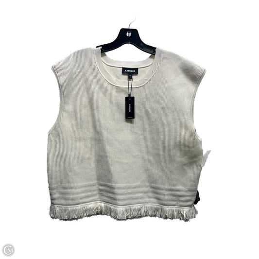 Top Short Sleeve By Express In Cream, Size: Xl