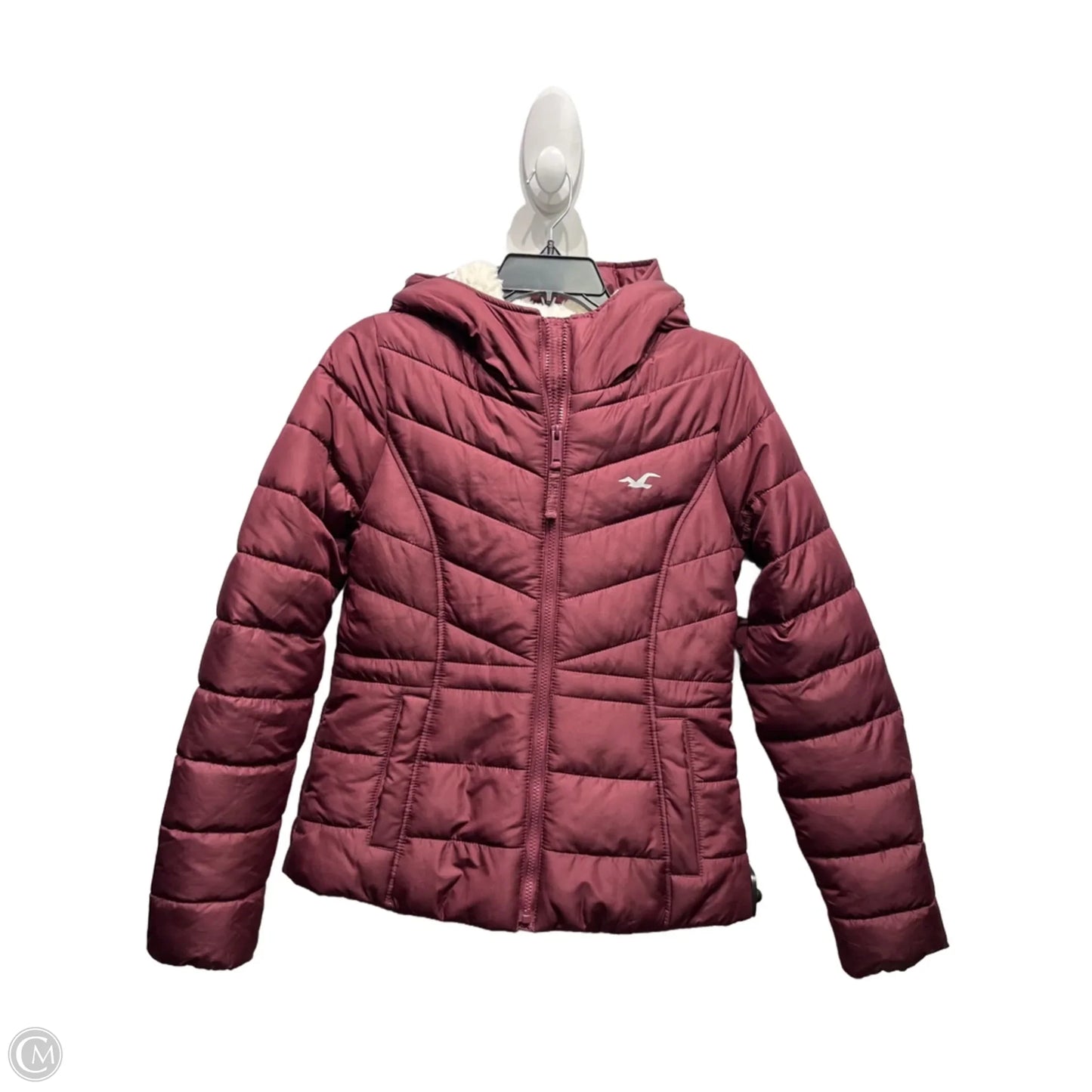 Coat Puffer & Quilted By Hollister In Maroon, Size: Xs