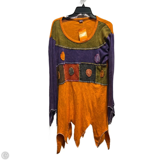 Tunic Long Sleeve By kpc In Green & Orange, Size: 2x