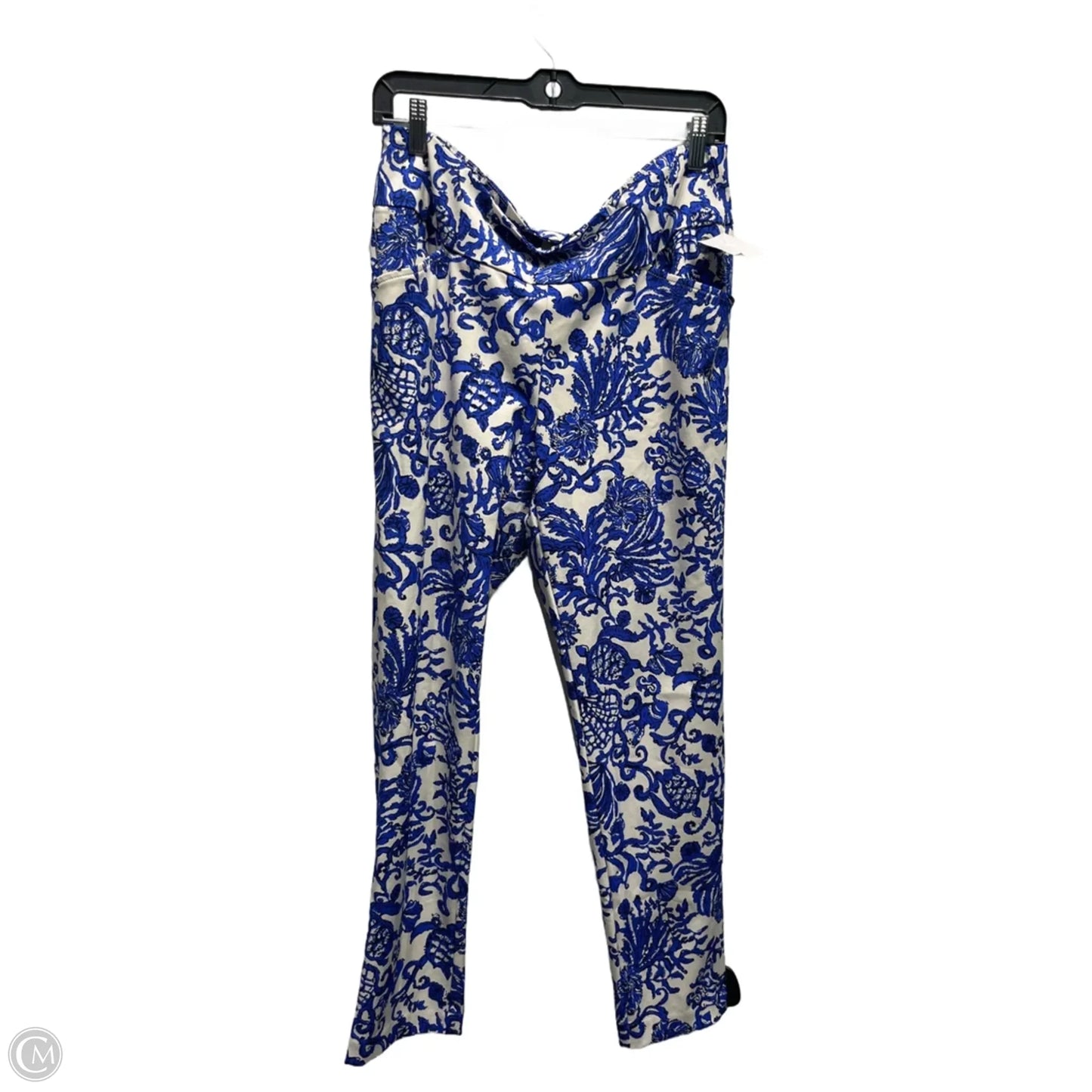 Pants Designer By Lilly Pulitzer In Blue & White, Size: 12