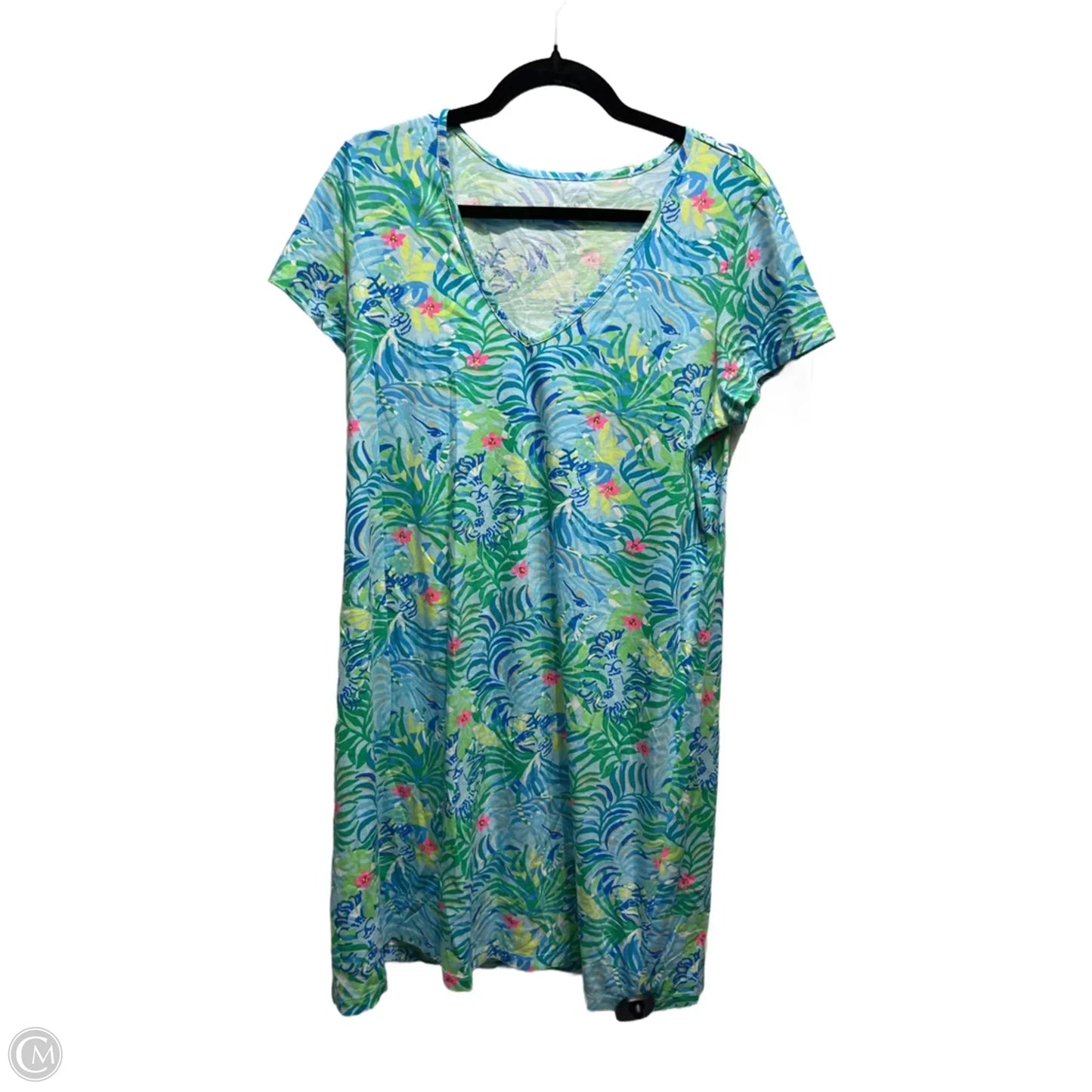 Dress Designer By Lilly Pulitzer In Blue & Green, Size: L