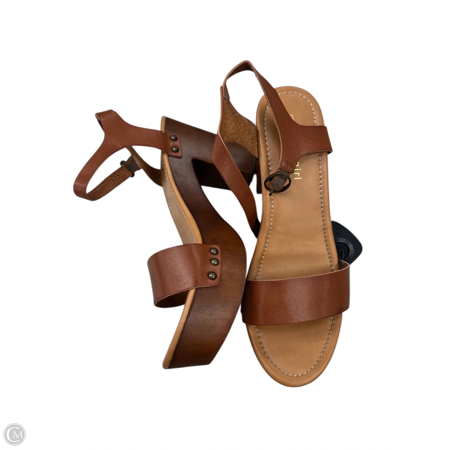 Sandals Heels Wedge By Madden Girl In Tan, Size: 10